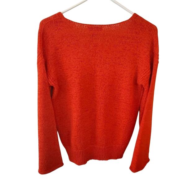 J crew cropped orange‎ sweater size small - Picture 7 of 8